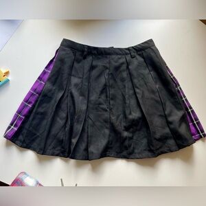 Hot Topic, Purple & Black Pleated Tartan Kilt-Syle Mini Skirt Size Small